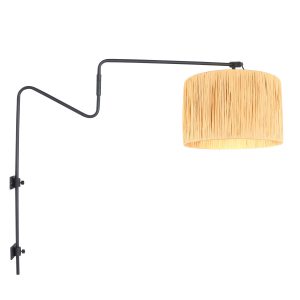 annelighting-wandlamp-linstrom-zwart-grasmetaal-schemerlamp-e27-3721zw-1