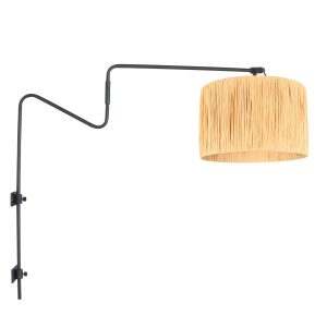 annelighting-wandlamp-linstrom-zwart-grasmetaal-schemerlamp-e27-3721zw-1