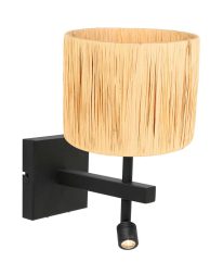 wandlamp-zwart-met-houtkleurige-kap-wandlamp-steinhauer-stang-naturel-en-zwart-3702zw