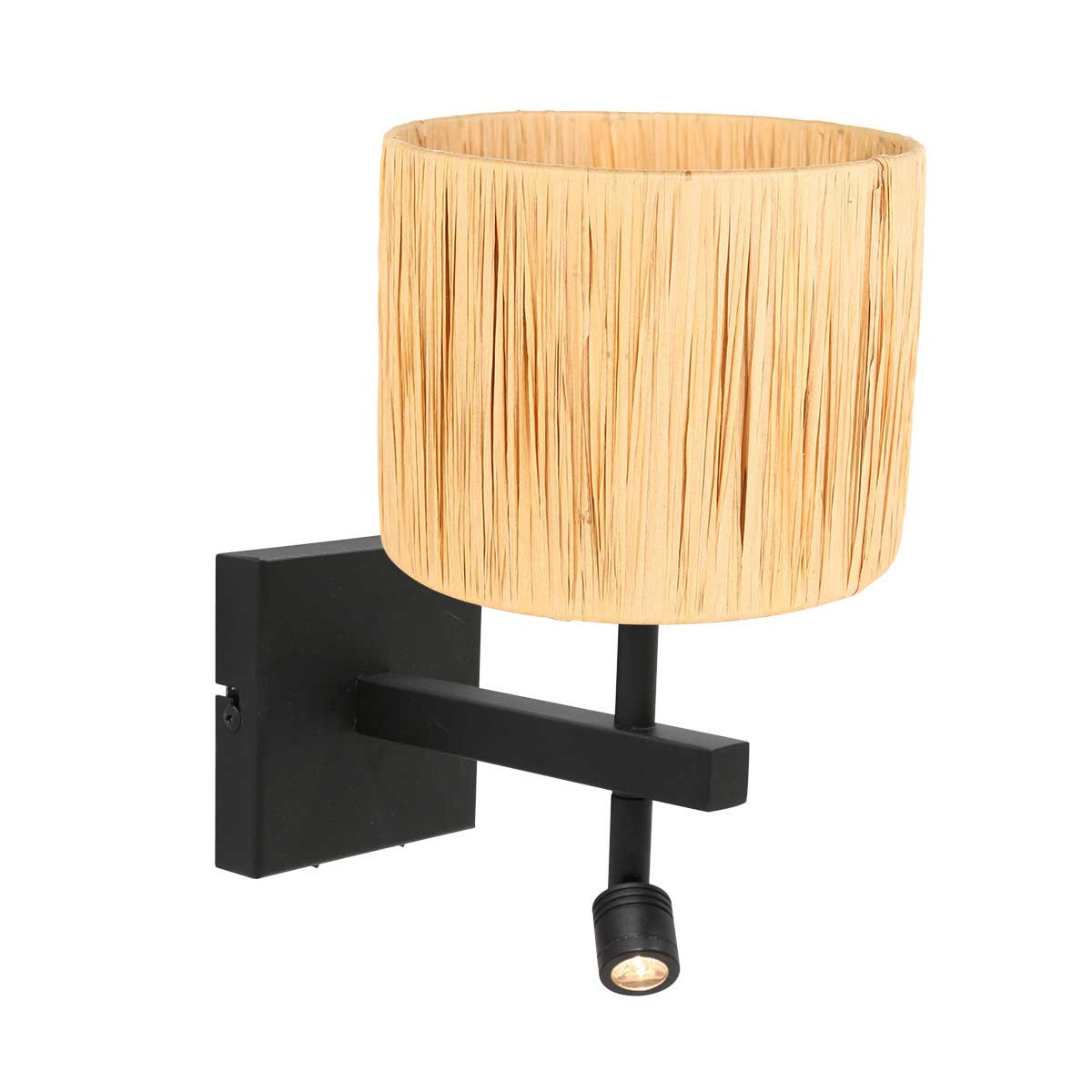 wandlamp-zwart-met-houtkleurige-kap-wandlamp-steinhauer-stang-naturel-en-zwart-3702zw