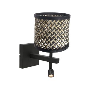 wandlamp-zwart-met-patroon-en-leeslamp-wandlamp-steinhauer-stang-naturel-en-zwart-3701zw