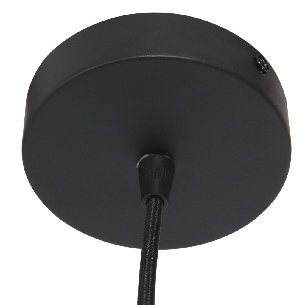 Zwarte hanglamp met ronde houtkleurige kap Steinhauer Sparkled light - Afbeelding 11