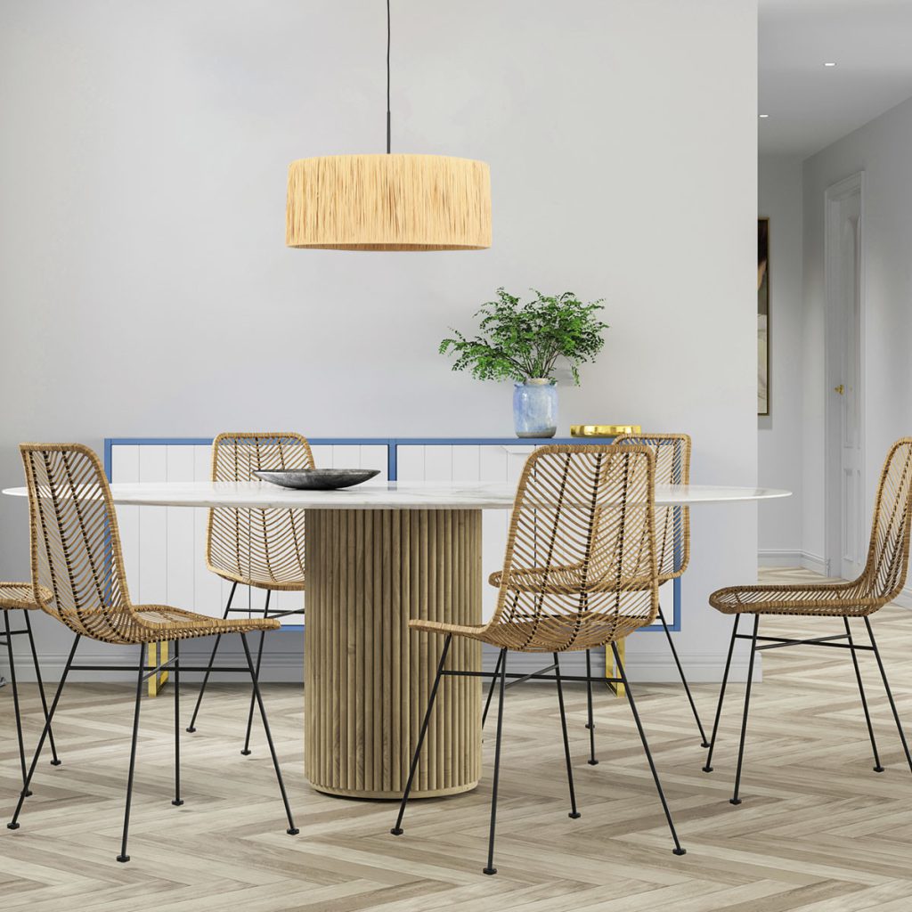 Zwarte hanglamp met ronde houtkleurige kap Steinhauer Sparkled light - Afbeelding 3