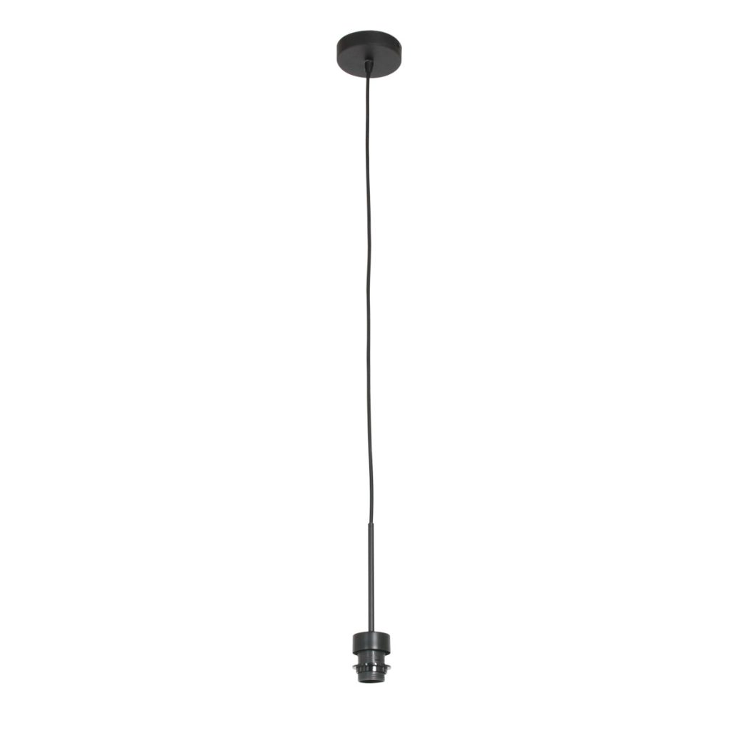 Zwarte hanglamp met ronde houtkleurige kap Steinhauer Sparkled light - Afbeelding 8