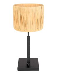 zwarte-rechte-tafellamp-met-licht-gele-kap-tafellamp-steinhauer-stang-naturel-en-zwart-3708zw
