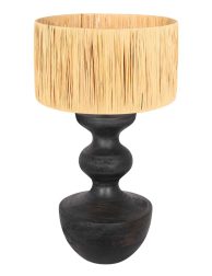 zwarte-tafellamp-met-licht-gele-kap-tafellamp-anne-light-&-home-lyons-naturel-en-zwart-3748zw