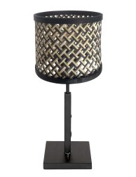 zwarte-tafellamp-met-moderne-patroonkap-tafellamp-steinhauer-stang-naturel-en-zwart-3707zw