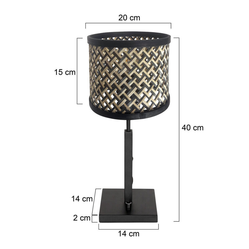 steinhauer-tafellamp-stang-zwart-linnenmetaal-ø20cm-e27-3707zw-1