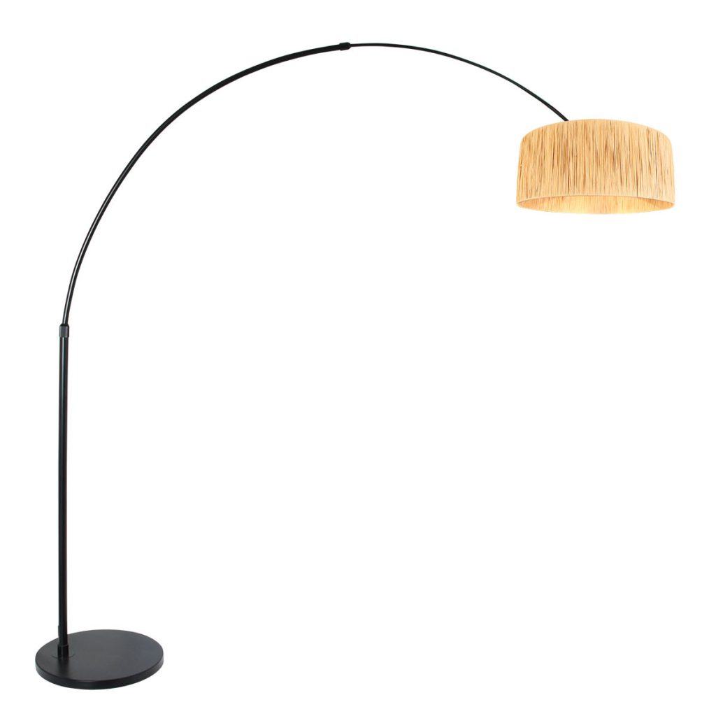 zwarte-vloerlamp-met-boog-en-ronde-kap-vloerlamp-steinhauer-sparkled-light-naturel-en-zwart-3789zw-1