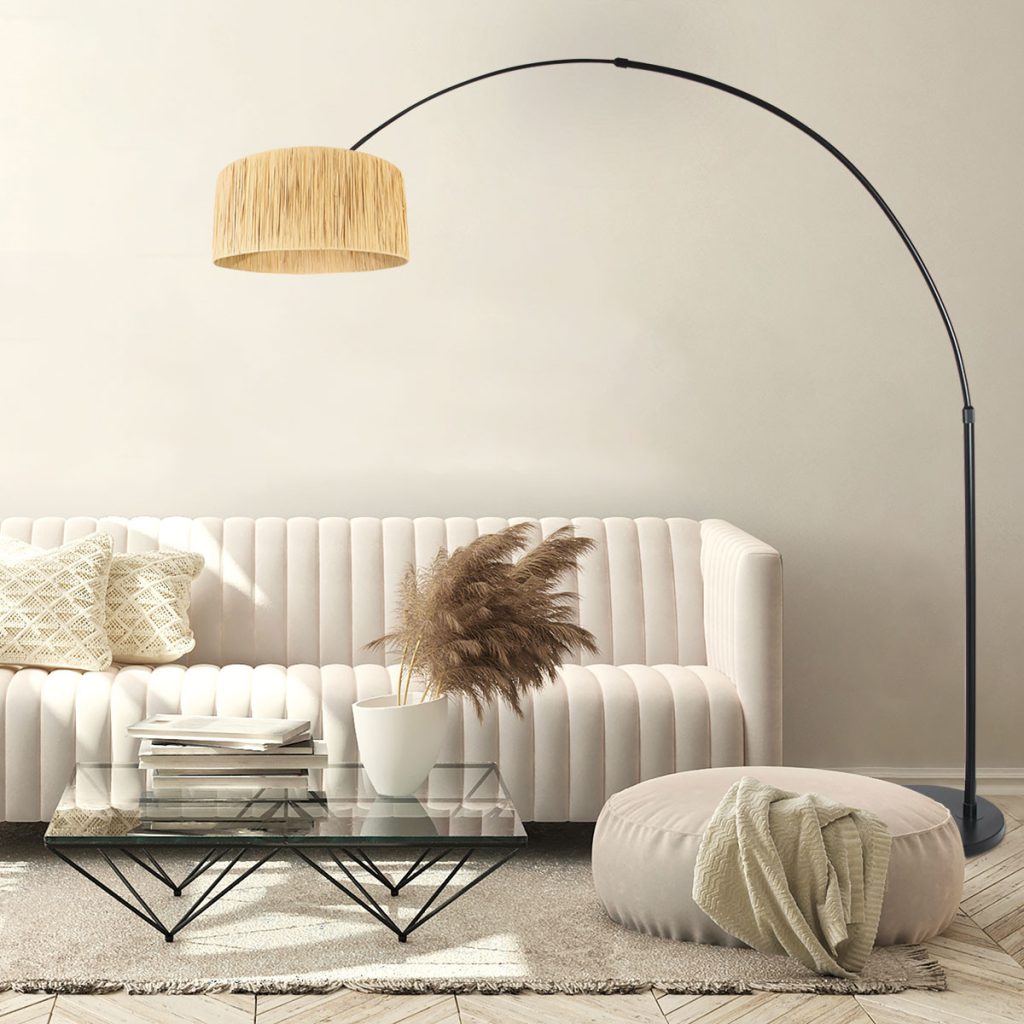 Zwarte vloerlamp met boog en ronde kap Steinhauer Sparkled light - Afbeelding 3