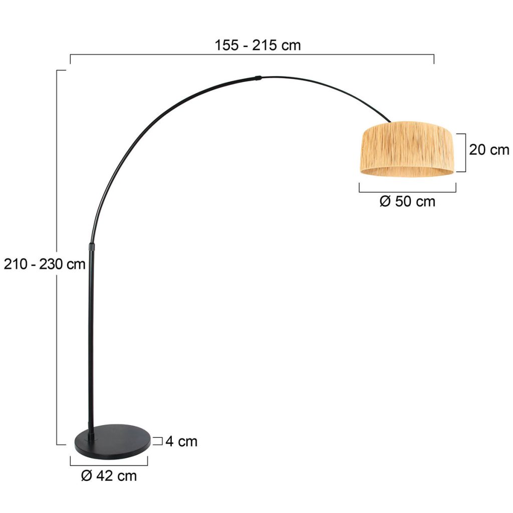 Zwarte vloerlamp met boog en ronde kap Steinhauer Sparkled light - Afbeelding 7