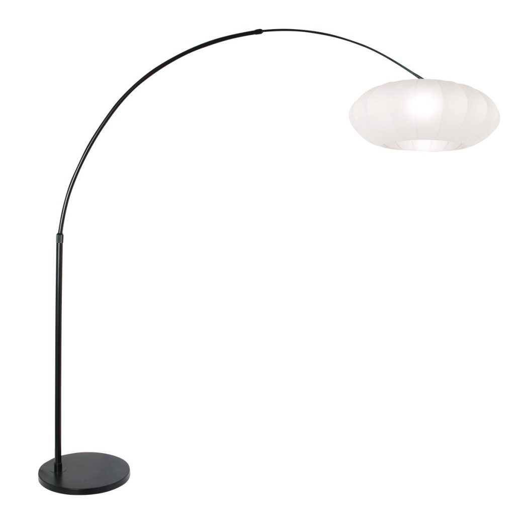 Zwarte vloerlamp met witte kap Steinhauer Sparkled light - Afbeelding 2