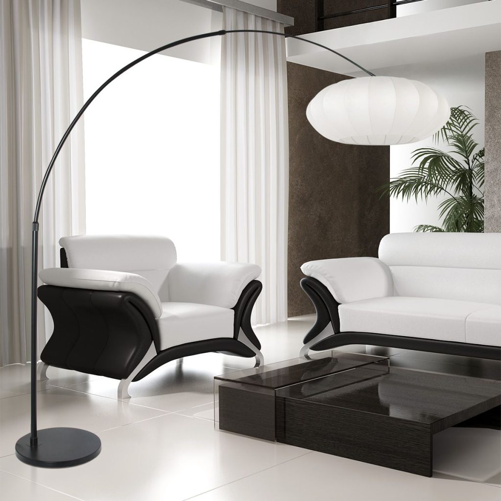 Zwarte vloerlamp met witte kap Steinhauer Sparkled light - Afbeelding 3