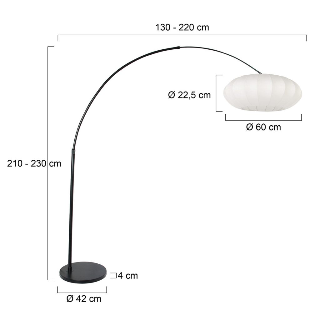 Zwarte vloerlamp met witte kap Steinhauer Sparkled light - Afbeelding 8