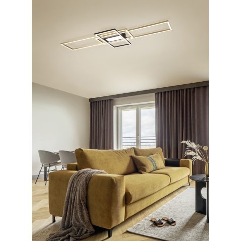 Creative and modern vintage living room interior design with yel