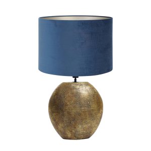 Landelijke dierlijke tafellamp met stoffen witte kap Light & Living Skeld