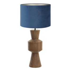 Houten landelijke tafellamp met gouden kap Light & Living Gregor