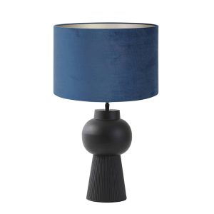 Zwarte ronde tafellamp met lichtgroene kappen Light & Living Shaka
