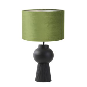Zwarte ronde tafellamp met donkergele kap Light & Living Shaka