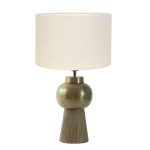 Ronde klassieke tafellamp met lichte kap Light & Living Shaka