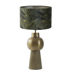 Gouden ronde tafellamp met lichtroze kap Light & Living Shaka