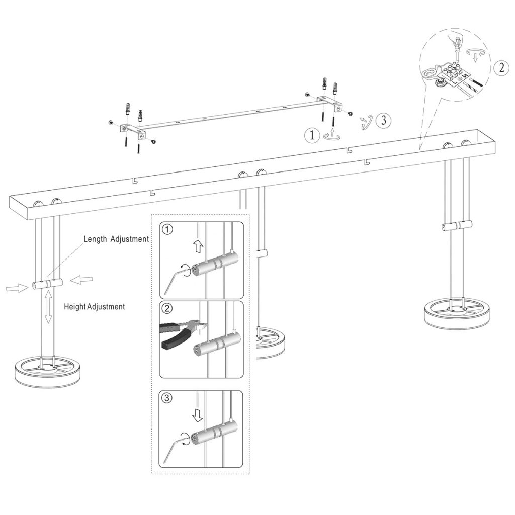 3-lichts hanglamp zwart Steinhauer Piola - Afbeelding 9