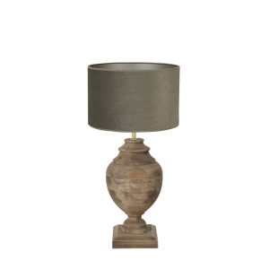 Houten tafellamp met blauwe kap Light & Living Milazzo