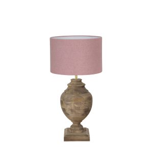 Houten tafellamp met donkergrijze kap Light & Living Milazzo