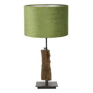 Zwarte tafellamp hout met donkergele kap Light & Living Siji