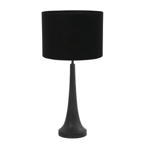 Landelijke tafellamp zwart met kap grijs Light & Living Jovany