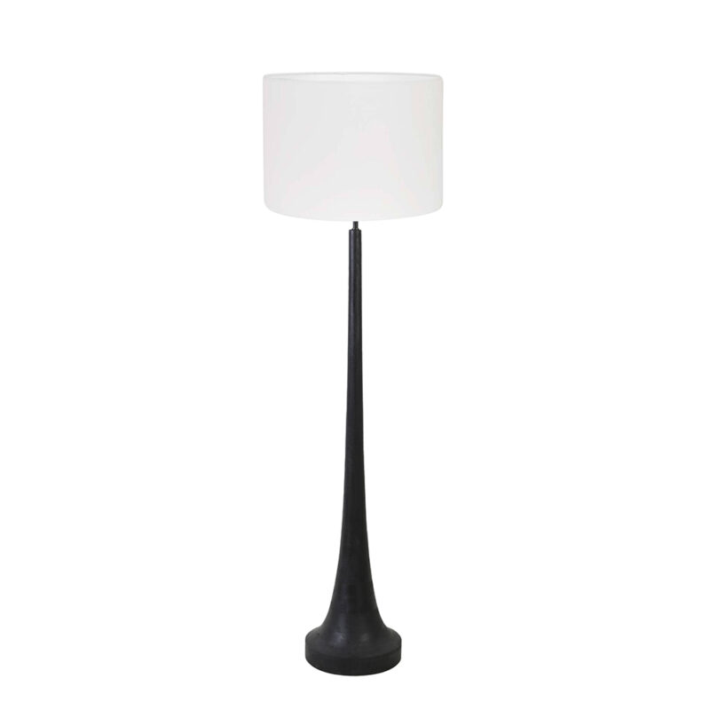 Landelijke vloerlamp met witte kap Light & Living Jovany