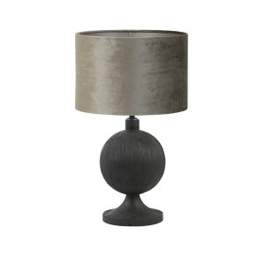 Ronde bal tafellamp met grijze kap Light & Living Tomasso