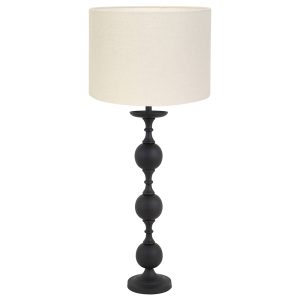 klassieke hoge tafellamp met stoffen witte kap Light & Living Lesane
