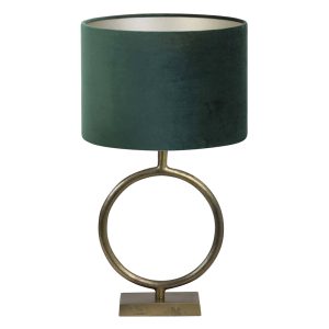 klassieke ronde tafellamp met witte stoffen kap Light & Living Livu