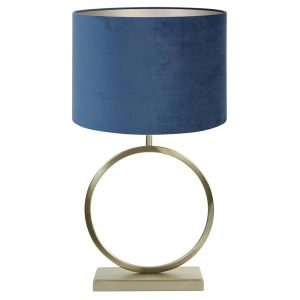 Gouden ronde tafellamp met lichtgroene kappen Light & Living Liva
