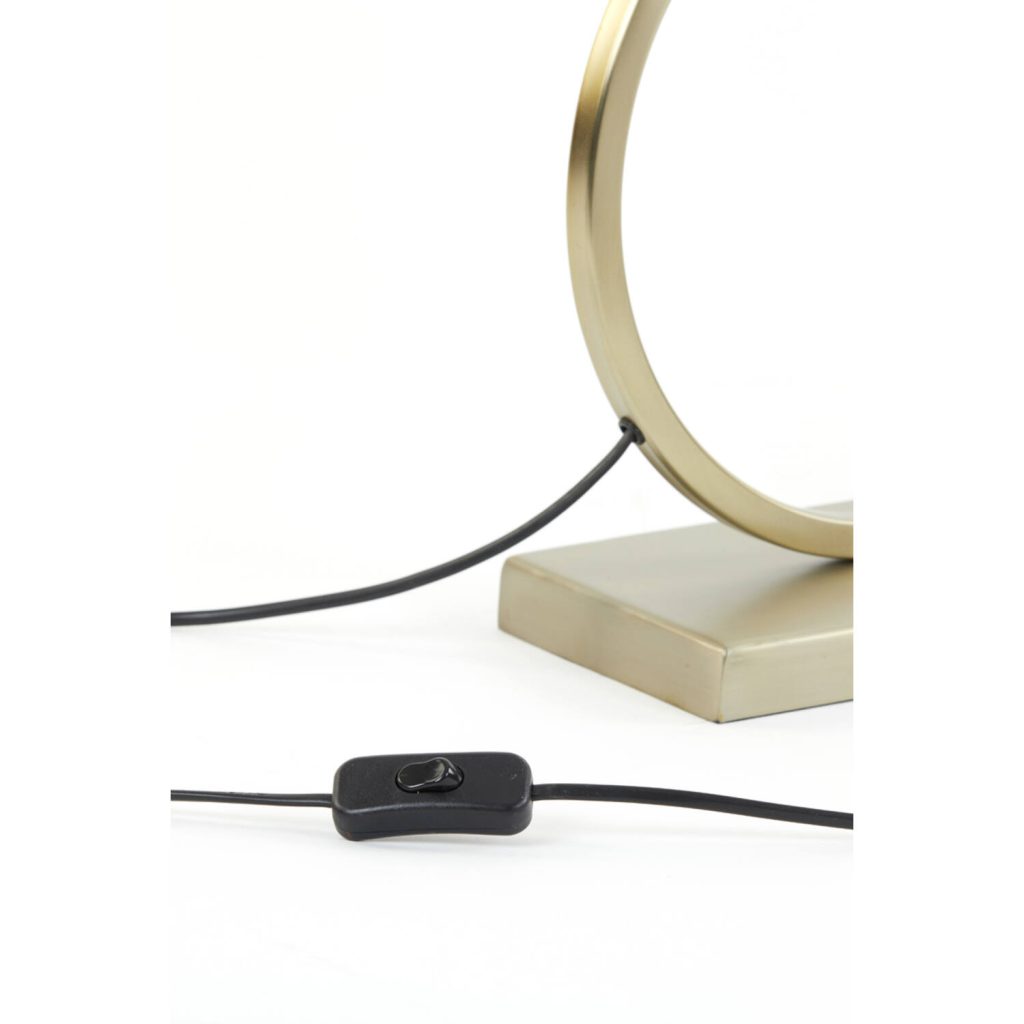Gouden ronde tafellamp met witte kap Light & Living Liva - Afbeelding 5