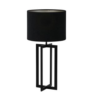 Trendy rechthoekige tafellamp met roze stoffen kap Light & Living Mace