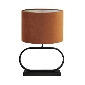 Trendy zwarte tafellamp met witte kap Light & Living Jamiro