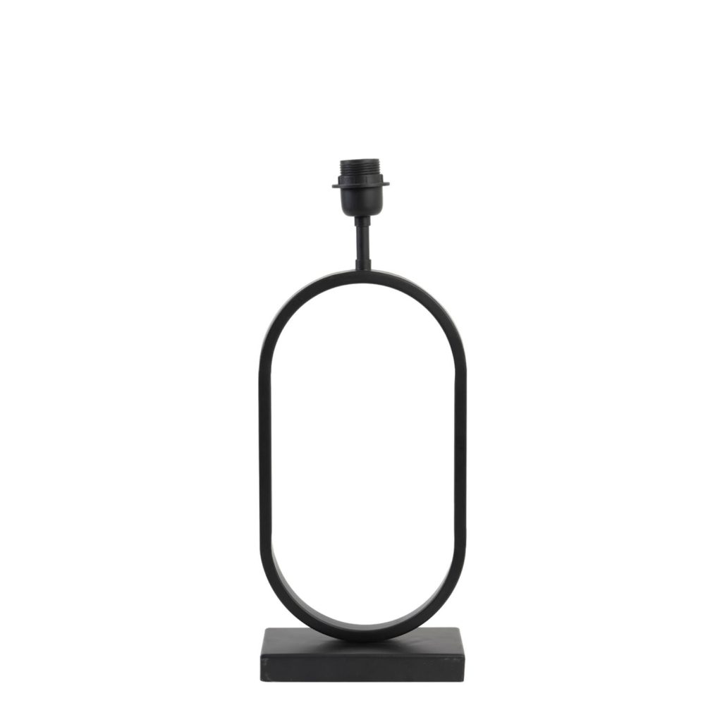 Zwarte tafellamp trendy met donkergrijze kap Light & Living Jamiri