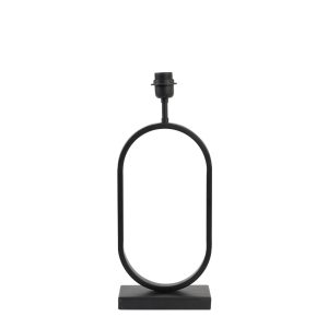 Zwarte tafellamp trendy met donkergrijze kap Light & Living Jamiri