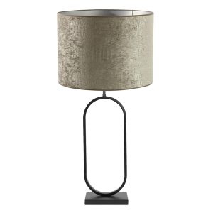 Ronde tafellamp met rosekleurige kap Light & Living Jamiri