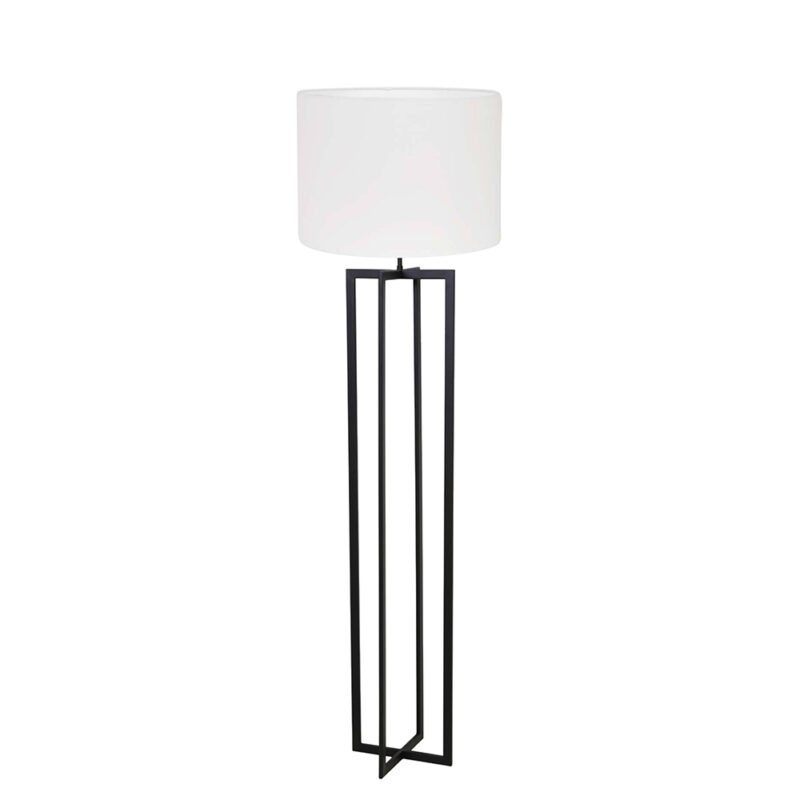 Industriele vloerlamp met witte kap Light & Living Mace
