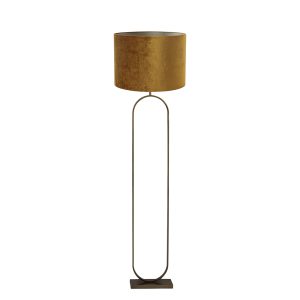 Moderne donkere vloerlamp met gouden kap Light & Living Jamiri