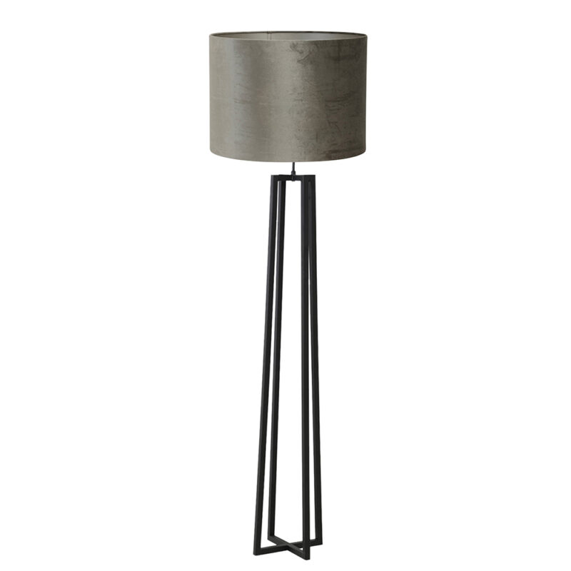 Moderne vloerlamp met grijze kap Light & Living Miley
