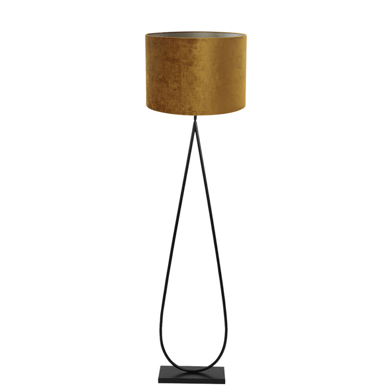Moderne druppel vloerlamp met gouden kap Light & Living Tamsu