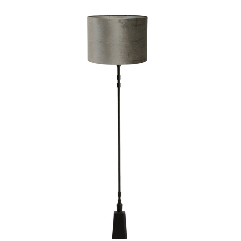 Donkere vloerlamp met grijze kap Light & Living Donah
