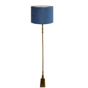 klassieke vloerlamp met blauwe velours kap Light & Living Donah
