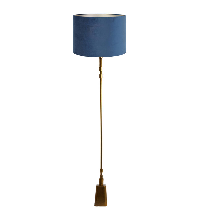 klassieke vloerlamp met blauwe velours kap Light & Living Donah