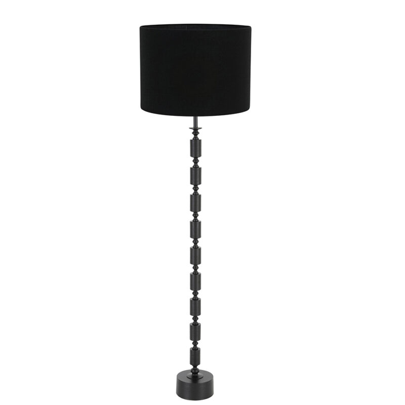 Donkere vloerlamp met zwarte kap Light & Living Gitaya