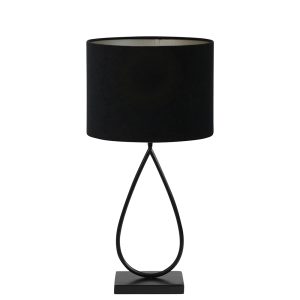 Trendy druppelvormige tafellamp met roze stoffen kap Light & Living Tamsu